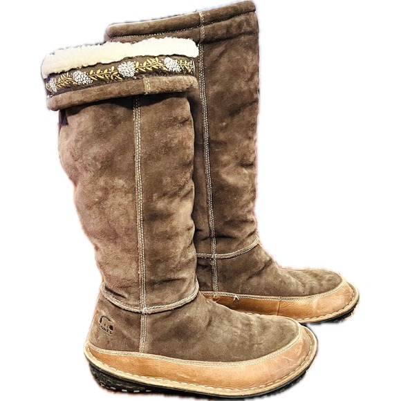 Sorel Sakuri Suede Leather Waterproof Winter Boots, Size 7 - Picture 1 of 5